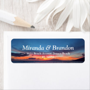 Elegant Sunset Beach String Lights Summer Wedding