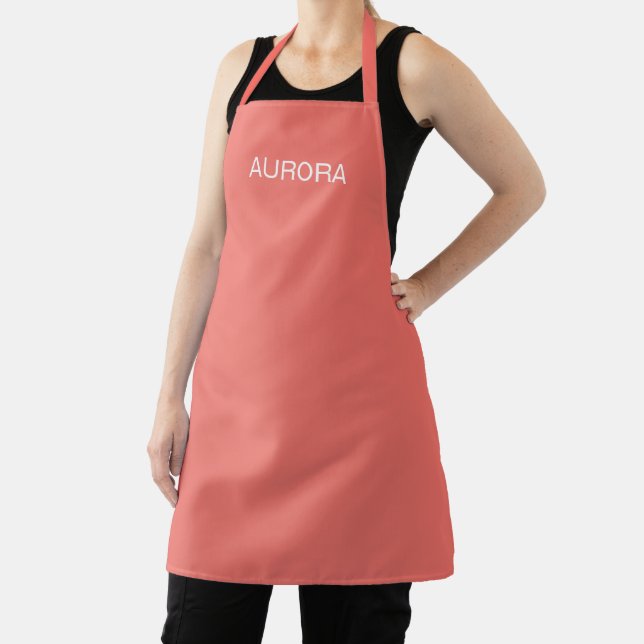 Elegant Sunset Coral Personalised Name -  Apron (Insitu)