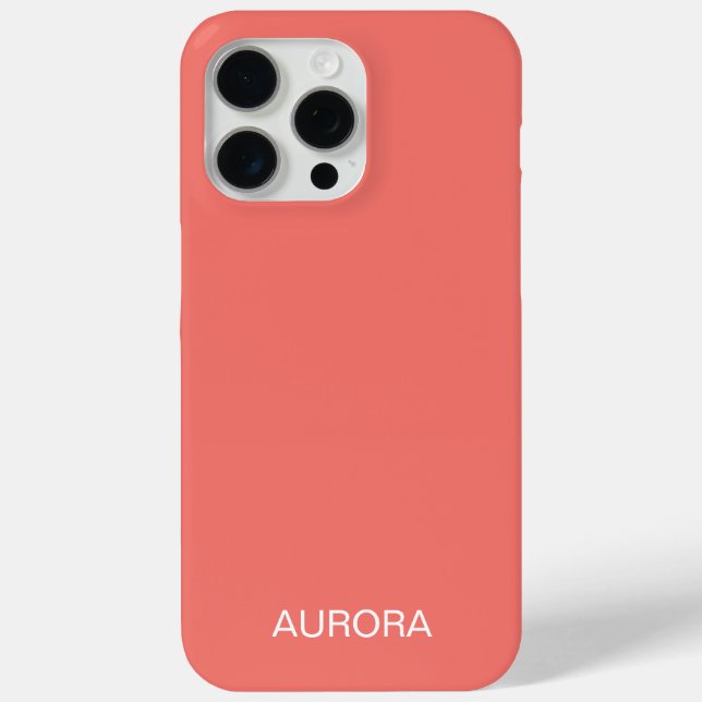 Elegant Sunset Coral Personalised Name -  Case-Mate iPhone Case (Back)