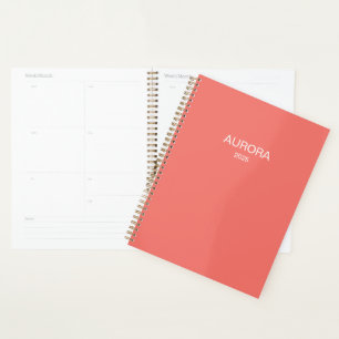 Elegant Sunset Coral Personalised Name -  Planner