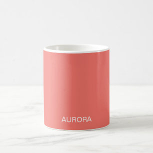 Elegant Sunset Coral Personalized Name -  Coffee Mug