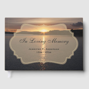 Elegant Sunset Funeral Guest Book