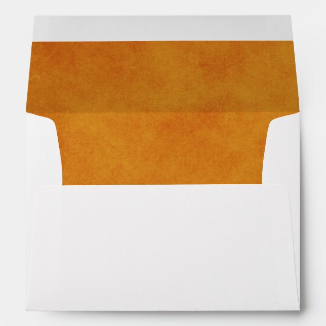 Elegant Sunset Orange Wedding Envelope (Back (Bottom))