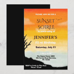 Elegant Sunset Soiree Birthday Invitation