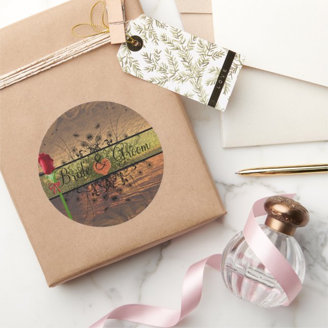 Elegant Sunset Wedding Stickers (Gifting)