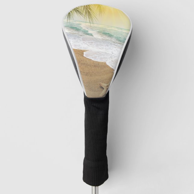 Elegant Sunshine And Blue Ocean Beach Golf Head Cover (Front)