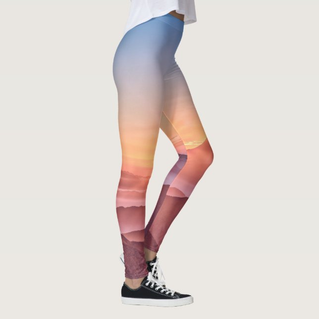 Elegant Sunshine Mountains Artwork | Leggings (Right)