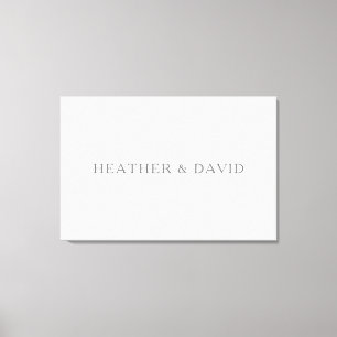 Elegant Surname Monogram White & Grey Canvas Print