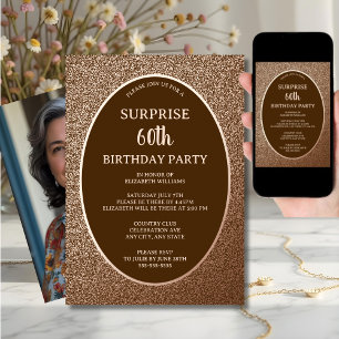 Elegant Surprise 60th Birthday Digital or Paper Invitation