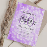 Elegant SURPRISE 80th Birthday Purple Lights Invitation<br><div class="desc">Elegant 80th Birthday Party Shimmer Lights invitation template. Featuring modern sparkle lights. Great for 30th,  40th,  50th,  60th and 70th birthday and more!</div>