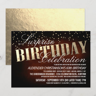 Elegant Surprise Birthday Party Invitations