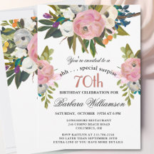 Elegant SURPRISE Handpainted 70th Birthday Party