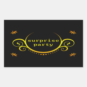 elegant surprise party invitation rectangular sticker