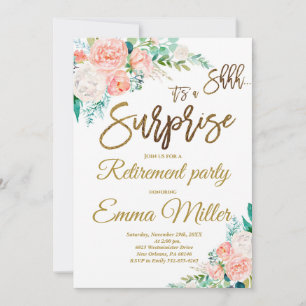 Elegant Surprise Retirement Party Invitation