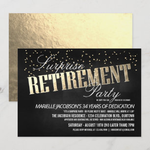 Elegant Surprise Retirement Party Invitations