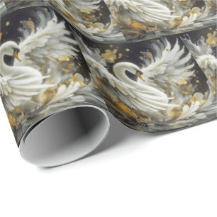 Elegant Swan Gift Wrap Wrapping Paper