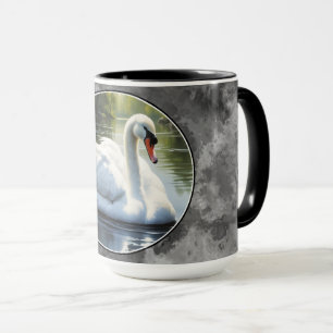 Elegant Swan is Swiming on a Water Mug