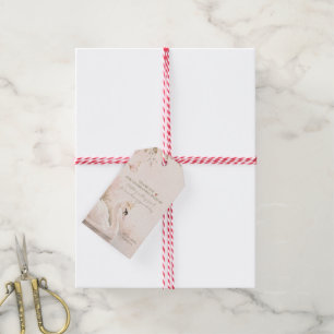 Elegant Swan Lake Birthday Gift Tags