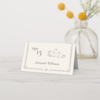 Elegant Swan | Old Money Wedding Place Card