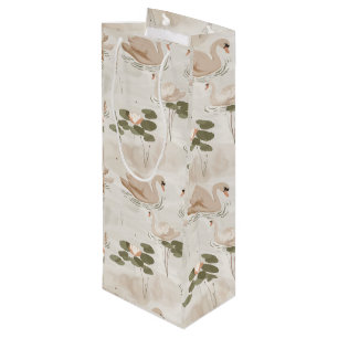 Elegant swan pattern  wine gift bag
