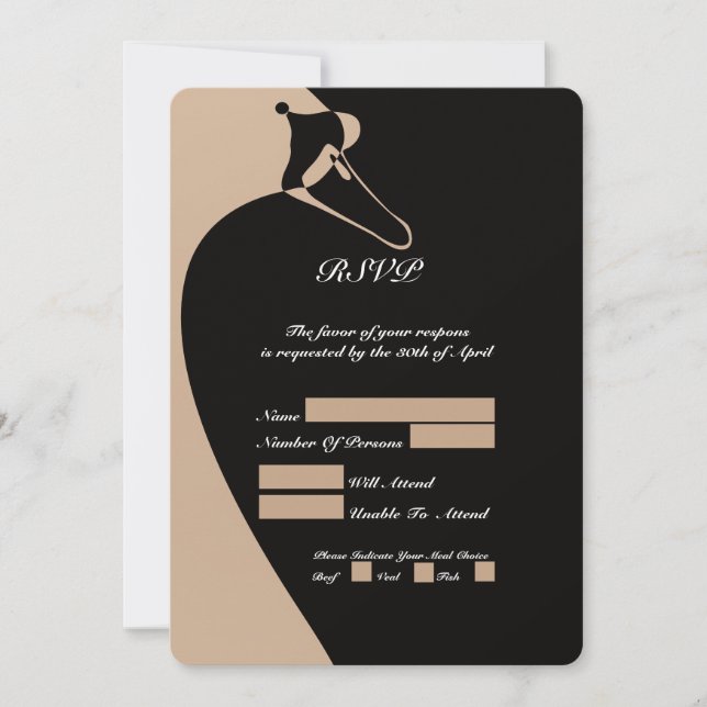Elegant Swan RSVP Card (Front)