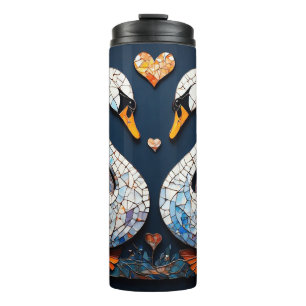 Elegant Swans by Ornate Floral Patterns Thermal Tumbler