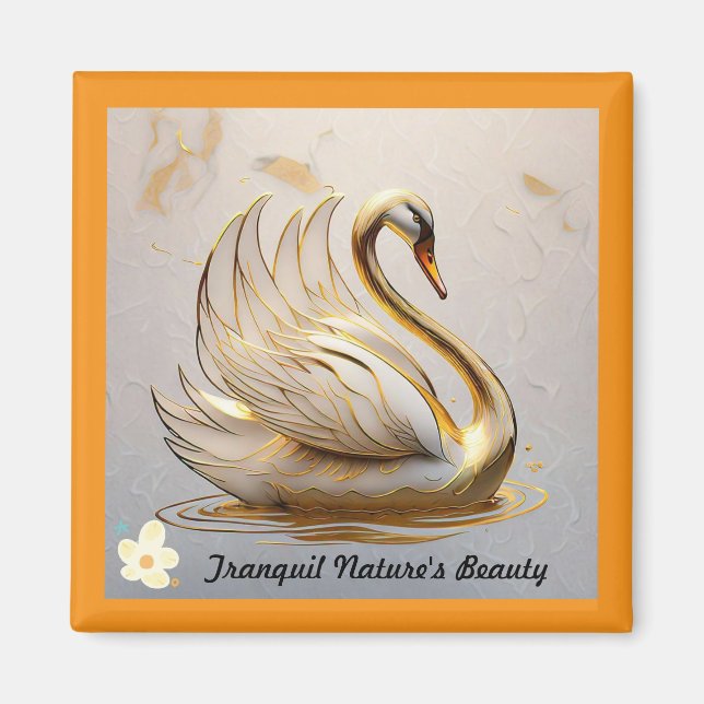 "Elegant Swan's Morning" Magnet (Front)