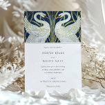 Elegant Swans Wedding Invitation Walter Crane<br><div class="desc">This wedding invitation is a nod to the elegance and romance of Walter Crane's "Iris and Rush, " featuring a pair of noble swans in a harmonious design. Set against a rich blue backdrop, the swans' white and gold detailing echoes the grace of Crane's artwork, perfect for announcing a union...</div>