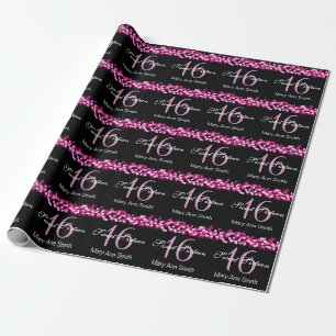 Elegant Sweet 16 Birthday Hollywood Glam Pink Wrapping Paper