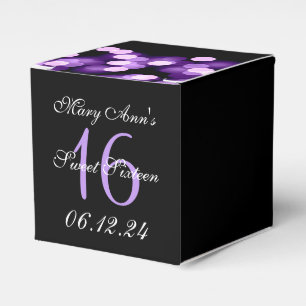 Elegant Sweet 16 Birthday Hollywood Glam Purple Favour Box