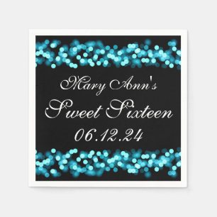 Elegant Sweet 16 Birthday Hollywood Glam Turquoise Napkin