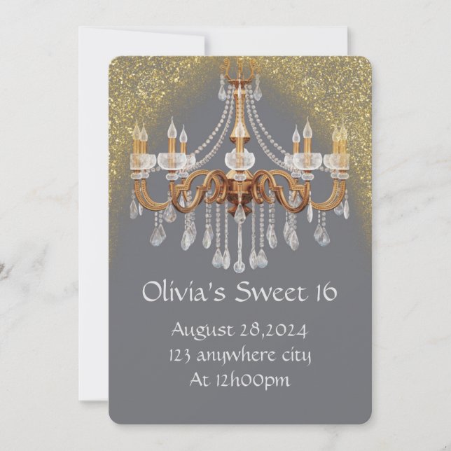ELEGANT SWEET 16 BIRTHDAY INVITATION (Front)