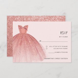 Elegant Sweet 16 Birthday Party Custom RSVP Card