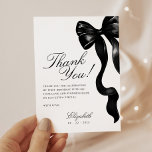 Elegant Sweet 16 Black Bow Thank You Card<br><div class="desc">Express your gratitude in style with this Elegant Sweet 16 Thank You Card. Featuring a bold black bow and modern typography,  it’s the perfect way to thank your guests after a memorable birthday celebration.</div>