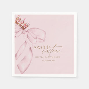 Elegant Sweet 16 Blush Pink Birthday Napkin