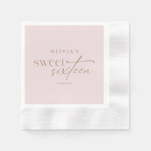 Elegant Sweet 16 Blush Pink Birthday Napkin