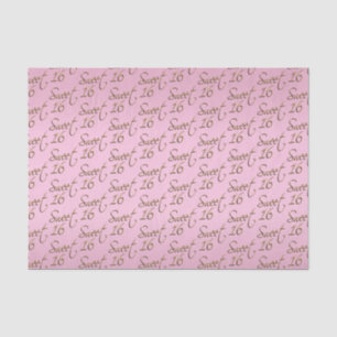 Elegant Sweet 16 in Pink and Gold Tissue Paper