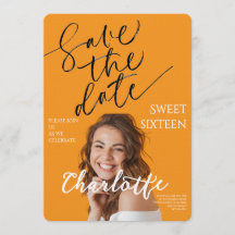 Elegant Sweet 16 Save the Date Birthday