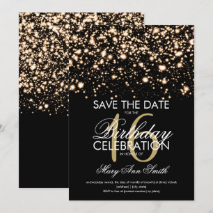 Elegant Sweet 16 "Save The Date" Gold Invitation