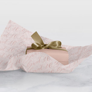 Elegant Sweet 16 Script Calligraphy Pattern Pink Tissue Paper