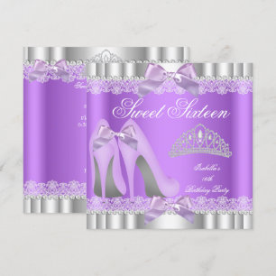 Elegant Sweet 16 Sweet Sixteen Party Lavender Lace Invitation