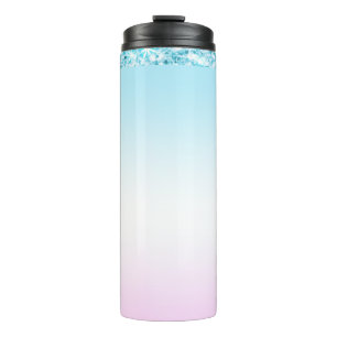 Elegant sweet colourful gradient glitter Rainbow Thermal Tumbler