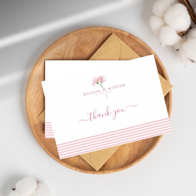 Elegant Sweet Pea Flowers - Personalised Thank You Card (Creator Uploaded)