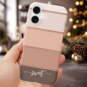 Elegant Sweet Peach Chocolate Striped Phone Case