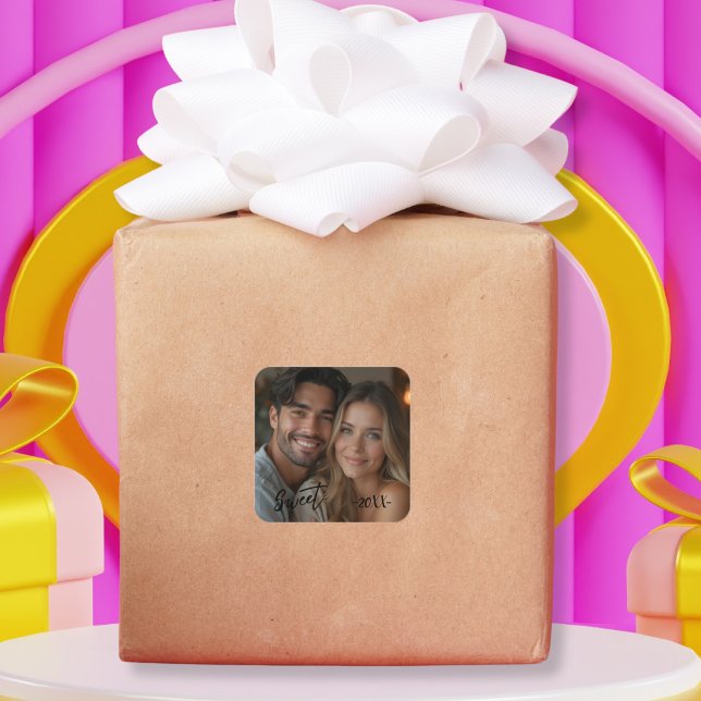 Elegant Sweet Photo custom Square Sticker (Elegant Sweet Photo custom Square Sticker)