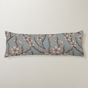 Elegant Sweet Pink Flower Blossom Cherry Pattern Body Cushion