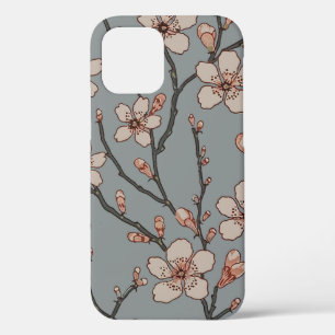 Elegant Sweet Pink Flower Blossom Cherry Pattern iPhone 12 Case