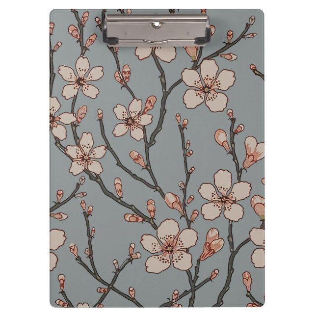 Elegant Sweet Pink Flower Blossom Cherry Pattern Clipboard (Front)