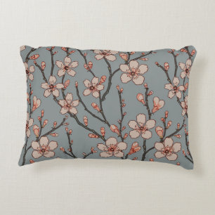 Elegant Sweet Pink Flower Blossom Cherry Pattern Decorative Cushion