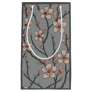 Elegant Sweet Pink Flower Blossom Cherry Pattern Small Gift Bag
